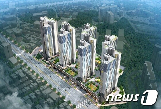 광주 남구 주월동에 들어서는 한 아파트 조감도./뉴스1 © News1