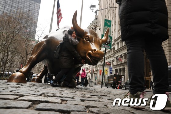 뉴욕증권거래소(NYSE)가 있는 월스트리트. © AFP=뉴스1