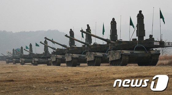 육군 20사단 K-2 흑표 전차. 2017.11.21/뉴스1 © News1 오장환 기자