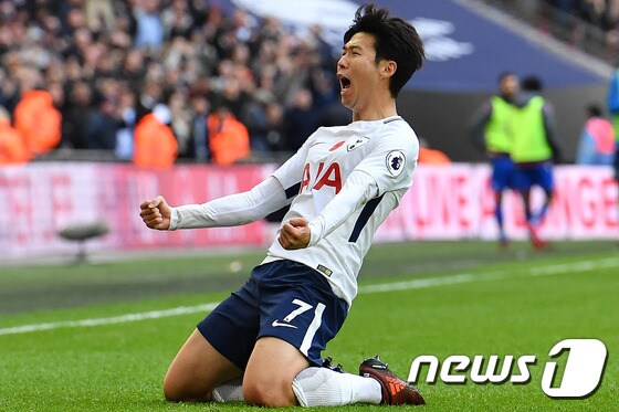 최근 3경기 연속골로 시즌 7번째 득점을 기록한 손흥민(25·토트넘)© News1