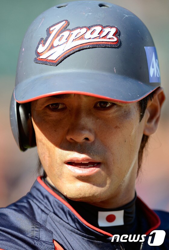 2013 월드베이스볼클래식(WBC) 일본 대표팀에서 활약한 현역 시절 이나바 아쓰노리 감독. © AFP=News1