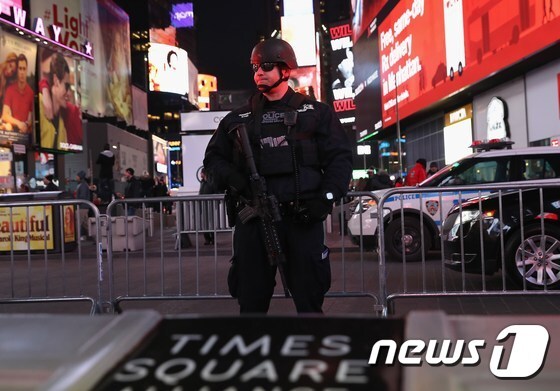 11일(현지시간) 폭탄 테러 시도가 있었던 뉴욕 맨해튼의 타임스퀘어. © AFP=뉴스1