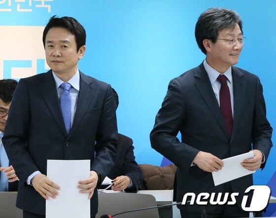바른정당 대선 후보인 남경필 경기도지사(왼쪽)과와 유승민 의원. © News1 송원영 기자