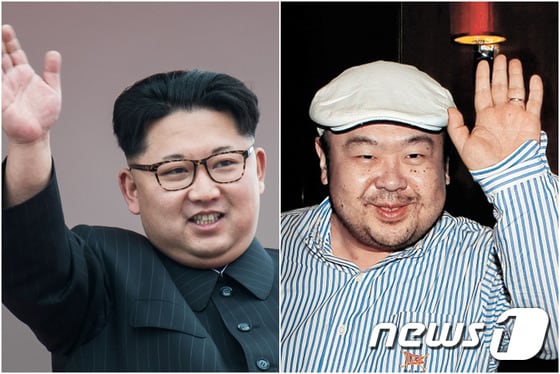 김정은 북한 노동당 총비서(왼쪽), 이복형 고(故) 김정남. . © News1 