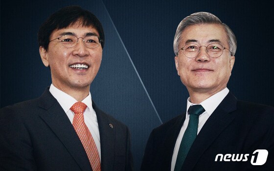 더불어민주당의 안희정 후보(왼쪽)와 문재인 후보. © News1 이은주 디자이너