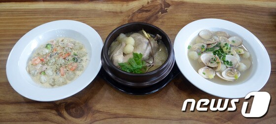 감자옹심이로 만든 음식들. © News1 박태순 기자
