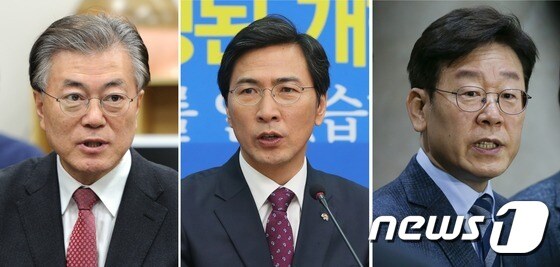 왼쪽부터 문재인, 안희정, 이재명. /뉴스1 © News1 박지혜 기자