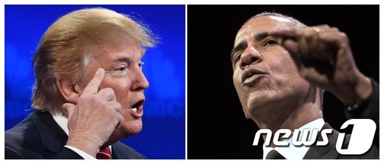 도널드 트럼프 미 대통령(왼쪽)과 버락 오바마 전 대통령.© AFP=뉴스1
