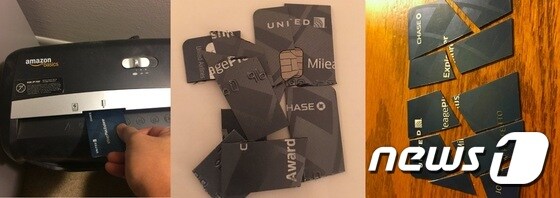 11일(현지시간) 트위터에 올라온 유나이티드항공 멤버십 카드 사용자들의 인증사진. (사진=트위터) © News1