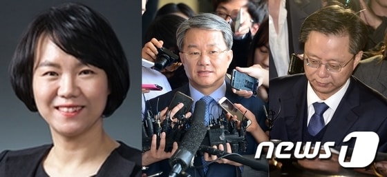 최유정 변호사(왼쪽부터), 홍만표 변호사, 우병우 전 청와대 민정수석. © News1