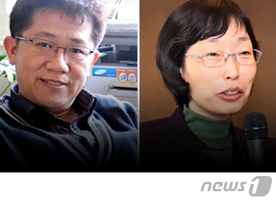 올해 지훈상 수상자인 이윤학 시인(왼쪽)과 이영미 교수(나남출판사 제공)© News1 방은영 디자이너