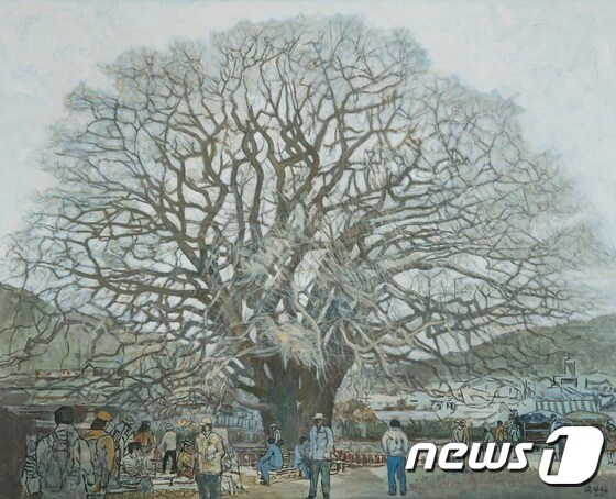 인천 남동구 은행나무 Maidenhair Tree in Namdong-gu, Incheon, 2016, 캔버스에 아크릴릭 Acrylic on canvas, 130x162cm (학고재갤러리 제공) © News1
