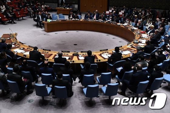 유엔 안보리의 대북 회의. © AFP=뉴스1