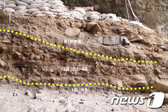 매둔굴 동벽단면(문화재청 제공) © News1