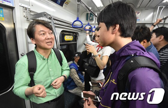 안철수 후보 '대중교통으로 시민 만나기'