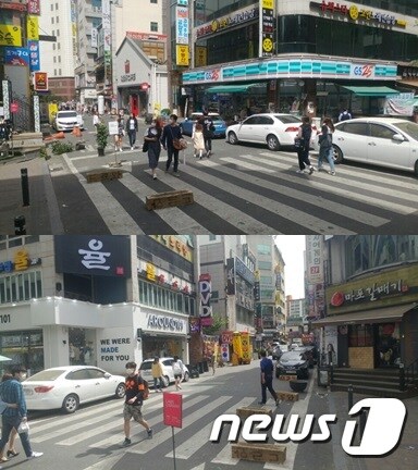 6일 대전 도심이 미세먼지 경보로 한산한 가운데 몇몇 시민들이 마스크를 쓰고 걷고 있다.© News1