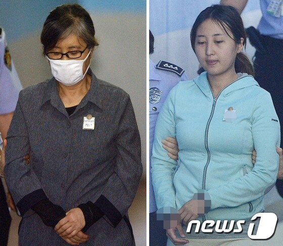 최순실씨(왼쪽)와 딸 정유라씨. © News1