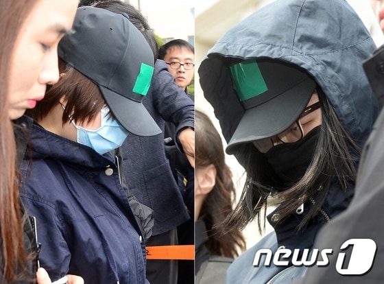 '인천 초등생 살인사건'의 두 피고인들. 뉴스1 DB