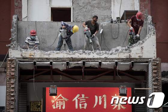 중국 베이징의 한 건설 현장© AFP=뉴스1