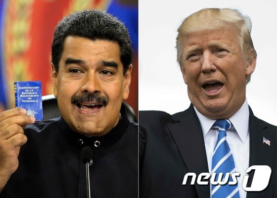 니콜라스 마두로 베네수엘라 부통령(왼쪽)과 도널드 트럼프 미국 대통령© AFP=뉴스1