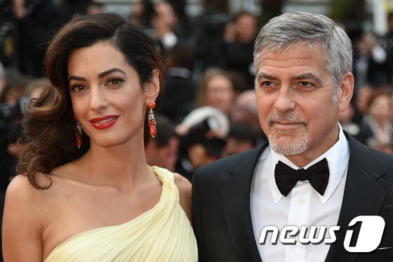 할리우드 영화배우 조지 클루니와 부인 아말 클루니. © AFP=뉴스1