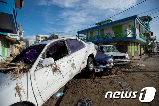 21일(현지시간) 허리케인 '마리아'가 지나간 카리브해 도미니카 공화국. © AFP=뉴스1