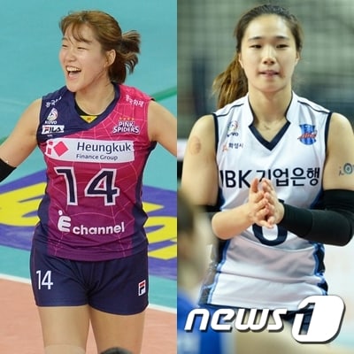 한국 여자배구대표팀의 세터 조송화(왼쪽)와 이고은. © News1