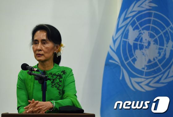 미얀마 민주화의 상징인 아웅산 수지 여사. © AFP=뉴스1