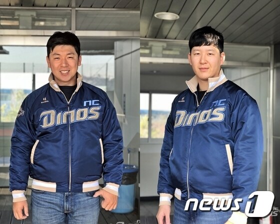 NC 다이노스와 육성선수 계약을 맺은 김진형(왼쪽)과 이범준.(NC 제공)© News1