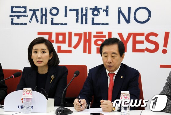 나경원 자유한국당 의원(왼쪽). 뉴스1 © News1 이동원 기자