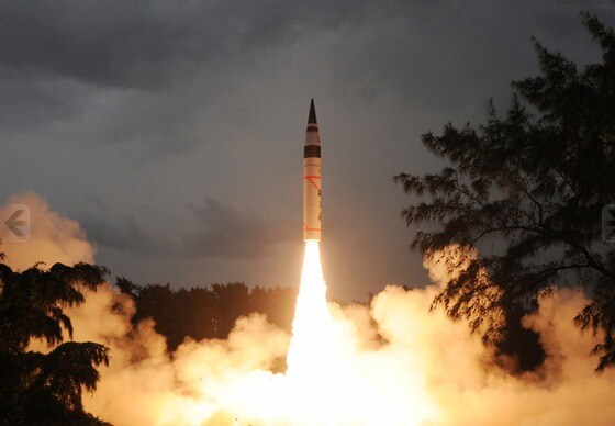 아그니-5 발사 장면 . 인도 국방부 제공  © News1