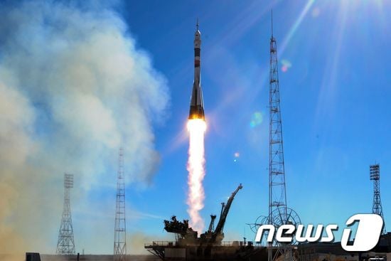 카자흐스탄 바이코누르 우주기지 러시아 소유즈 우주선 발사 현장. © News1 (자료사진)