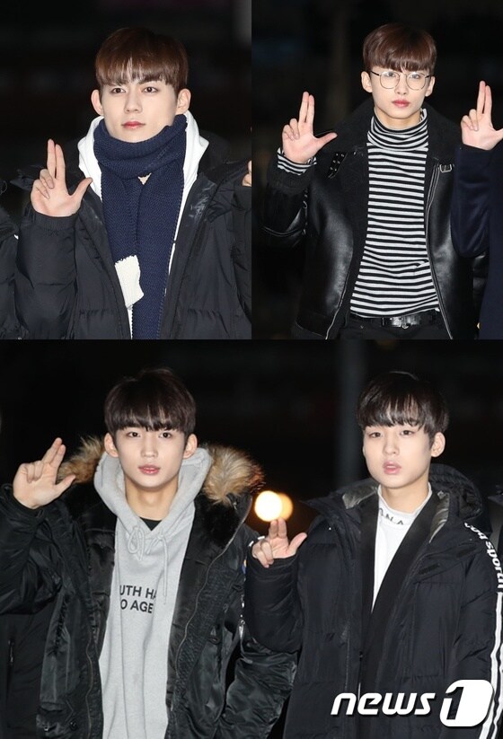 (왼쪽부터 시계방향으로) TRCNG 지훈, 하영, 지성, 현우 © News1