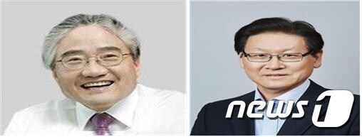 고충석 신임 국제평화재단 이사장(왼쪽)과 김봉현 신임 제주평화연구원장(오른쪽). © News1