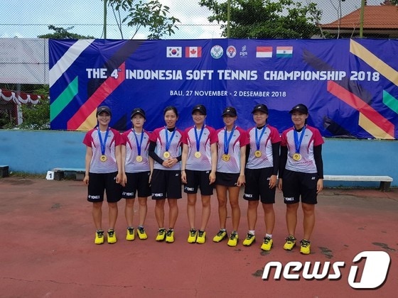 인도네시아오픈정구선수권대회에 출전한 여자 정구 대표팀. (대한정구협회 제공) © News1