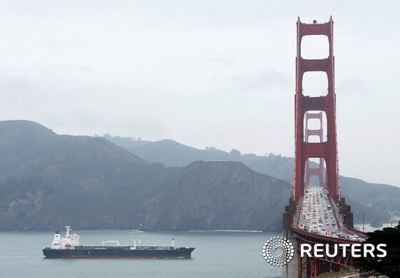 미국 샌프란시스코의 유조선.©로이터=News1