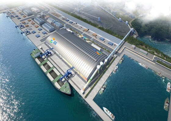 동해항 3단계 석탄부두 건설공사 조감도.(제공=GS건설)© News1