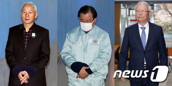 '특활비 뇌물 의혹' 같은날 법정 출석한 전 국정원장 3인