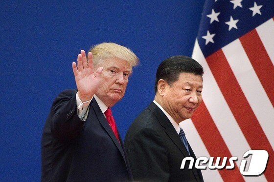 지난 해 11월 방중한 도널드 트럼프 미 대통령과 시진핑 중국 주석.  © AFP=뉴스1