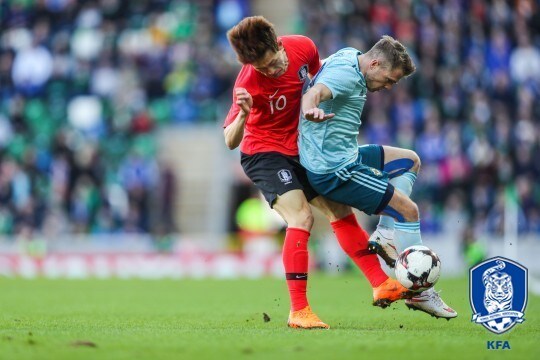 FIFA 랭킹 24위의 강호 북아일랜드를 맞아 한국은 상당히 좋은 내용의 경기를 펼쳤다. 그렇기 때문에 결과가 더더욱 아쉽다. (대한축구협회 제공) © News1