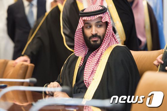 지난 3월 미국을 방문 일정 중 뉴욕 유엔본부를 찾은 모하마드 빈 살만 사우디아라비아 왕세자. © AFP=뉴스1