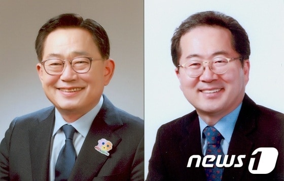 더불어민주당 순천시장 경선 후보. 왼쪽부터 조충훈, 허석© News1