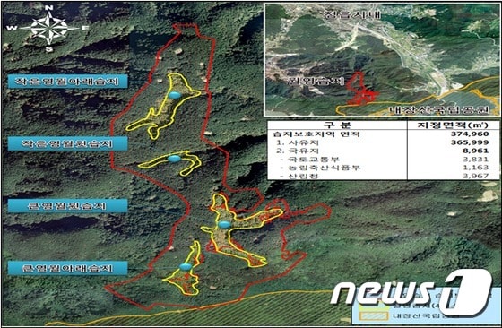 정읍 월령습지 복원계획도.(전북지방환경청 제공) © News1