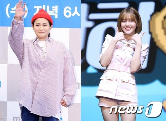 (왼쪽부터) 김신영과 오마이걸 미미 © News1