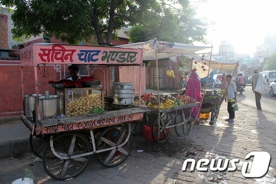 다양한 간식거리부터 과일, 채소 등을 판매하는 노점상들© News1 