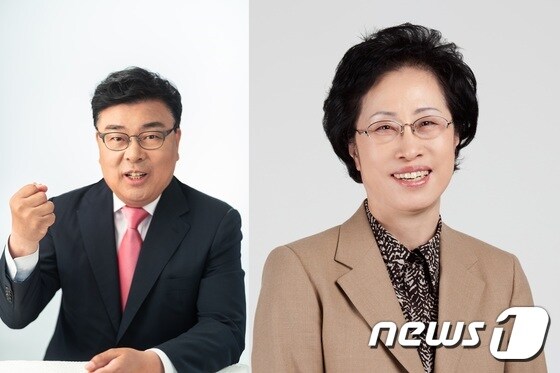 왼쪽부터 고승의, 최순자 인천시교육감 예비후보/뉴스1 © News1 박아론 기자