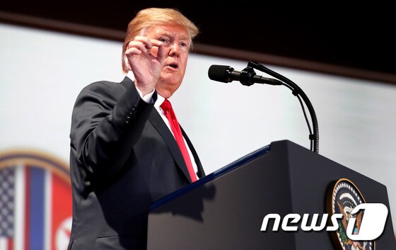 도널드 트럼프 미국 대통령. 2018.6.12/뉴스1 © News1 이승배 기자