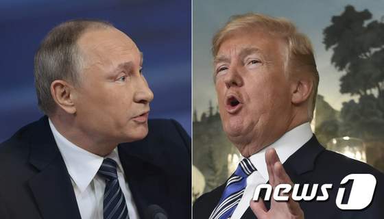 블라디미르 푸틴 러시아 대통령(왼쪽)과 도널드 트럼프 미국 대통령 <자료사진> © AFP=뉴스1