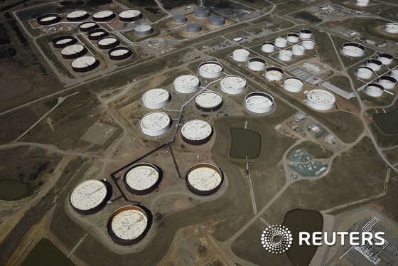 미국 오클라호마 쿠싱의 원유저장시설.©로이터=News1