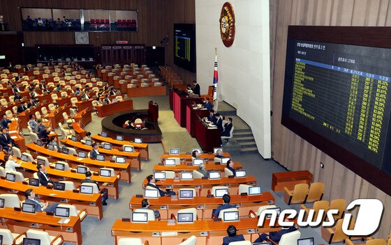 국회 본회의장 전경. © News1 박정호 기자